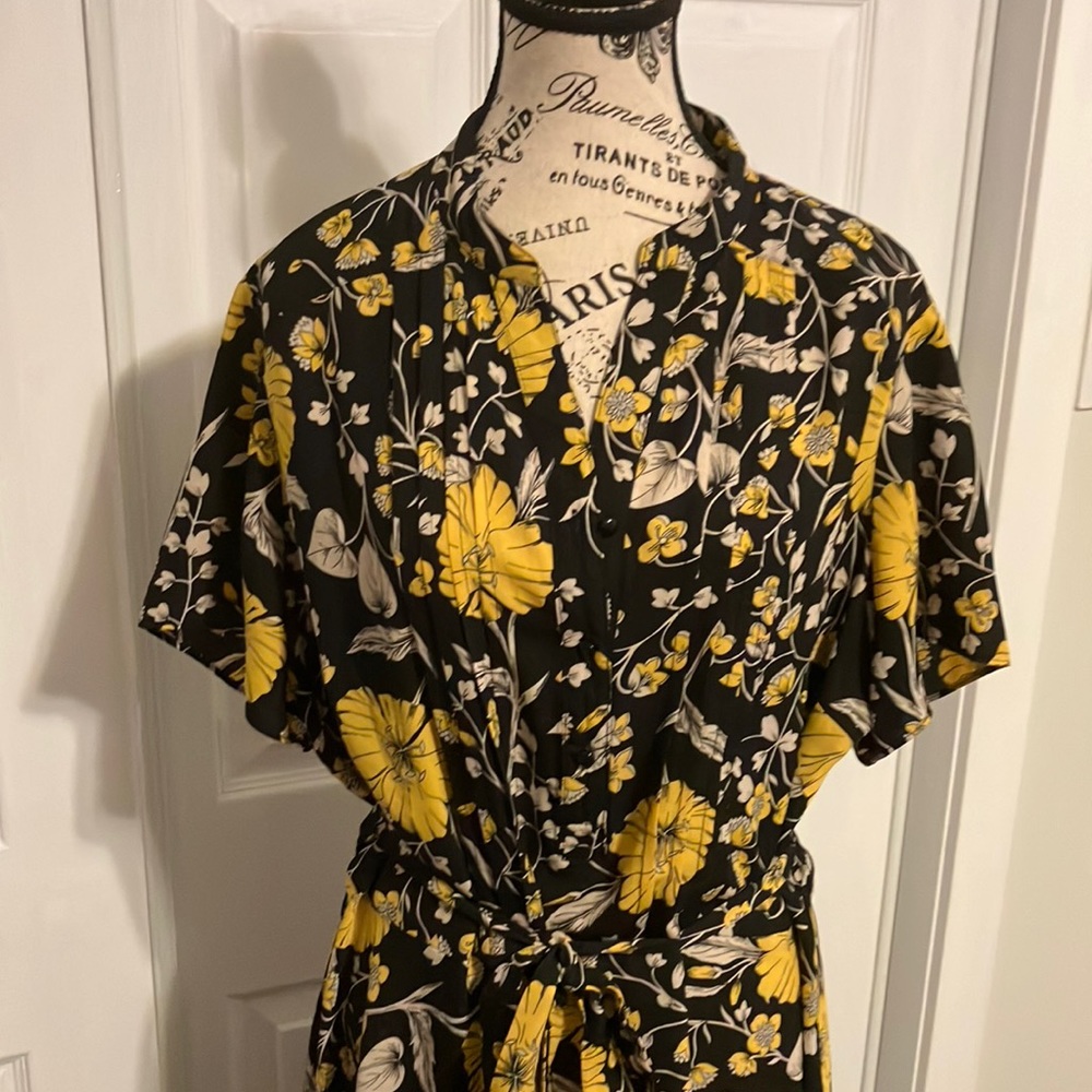 Nanette Lepore floral midi dress with belt